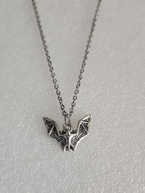 Hand Crafted Silver Bat Pendant Necklace
